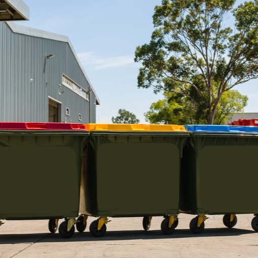 Three commercial waste bins