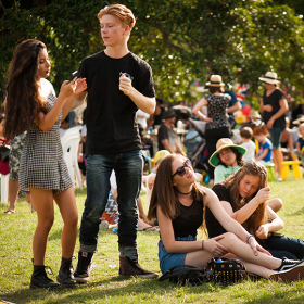 Young people in a park