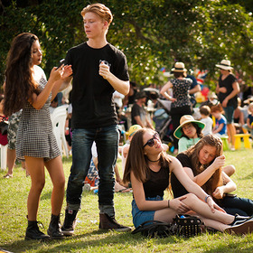 Young people in a park
