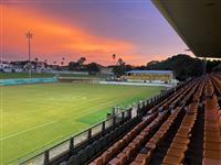 Overlooking the Leichhardt Oval at sunset from the Centurion Lounge