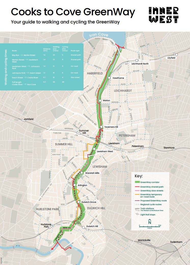 GreenWay walking and cycling map