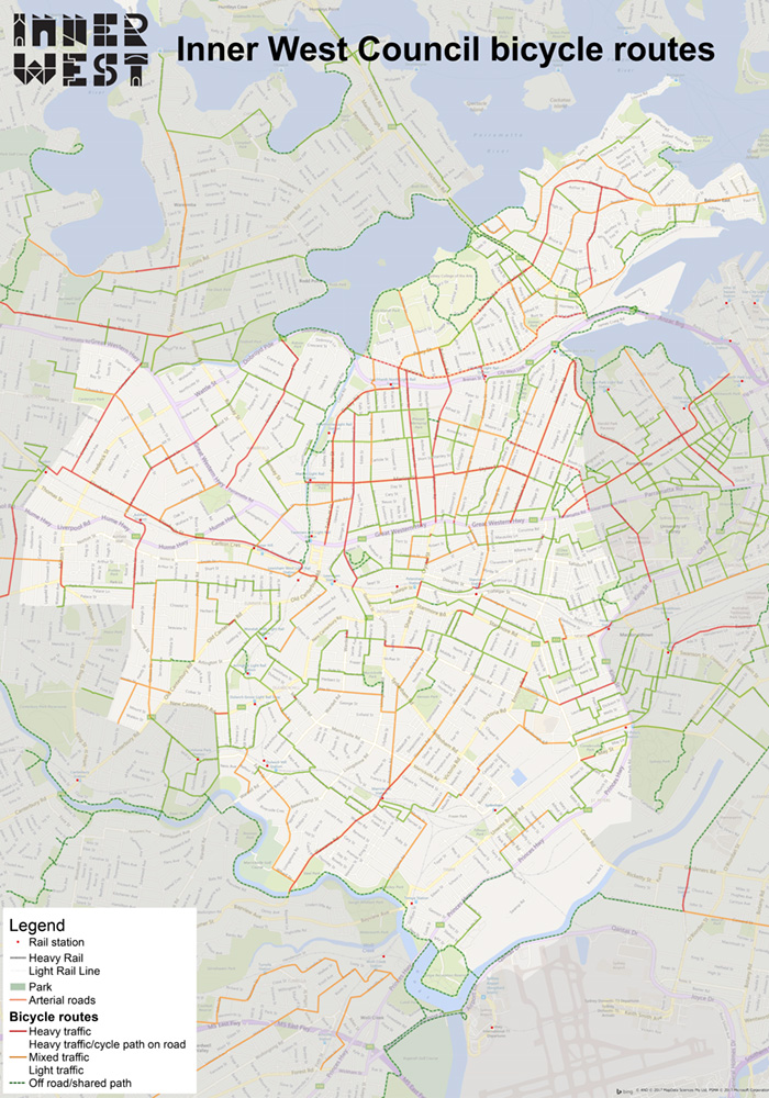 Inner West cycle map