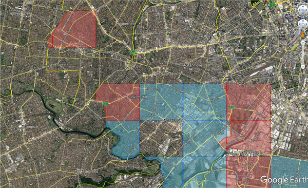 Google earth map Inner West