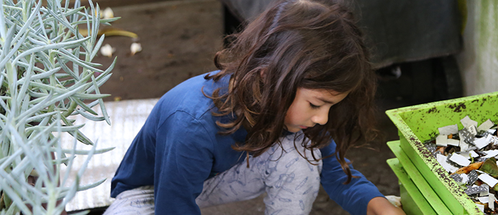 Girl with a worm farm