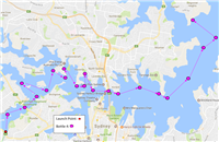 Parramatta river and harbour map