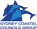 sydney coastal councils two blue dolphins and wave logo