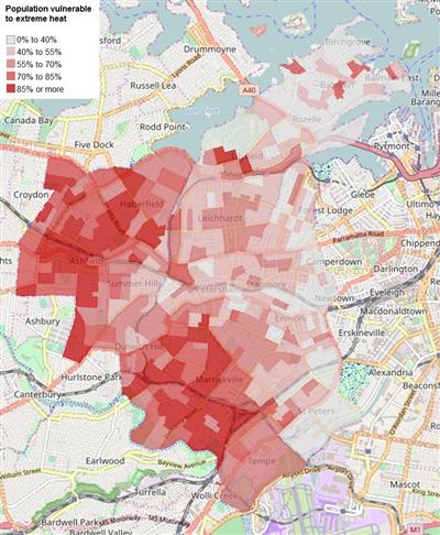 Heat vulnerability in the Inner West Council area - January 17