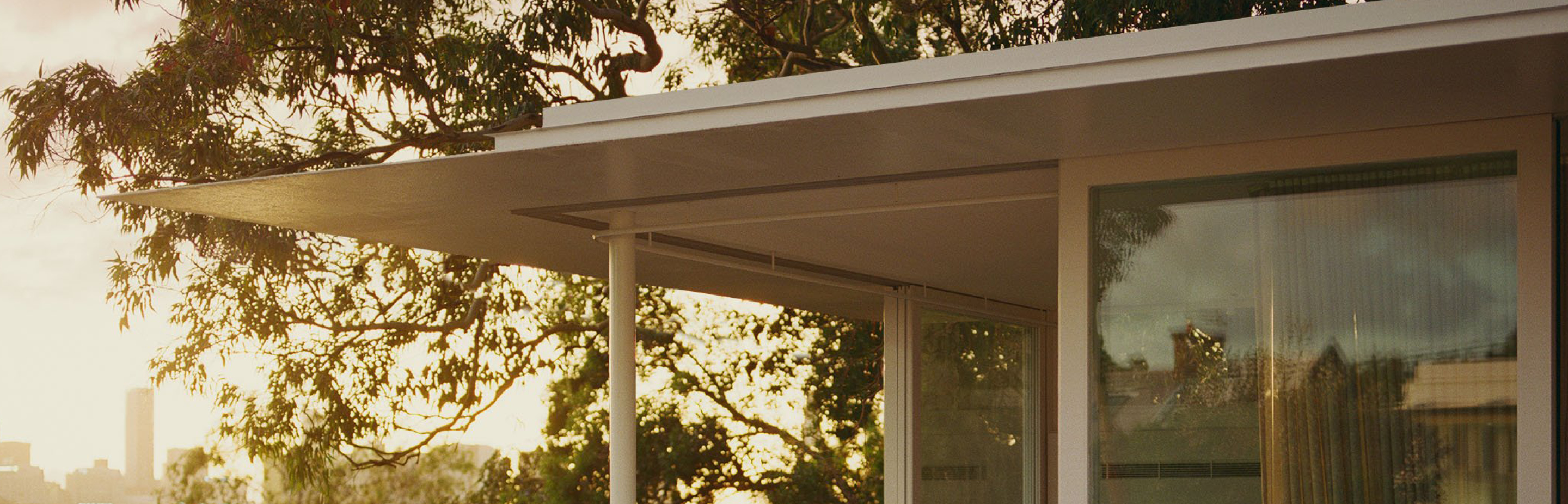 Sleek modern roof with rectangular glass windows