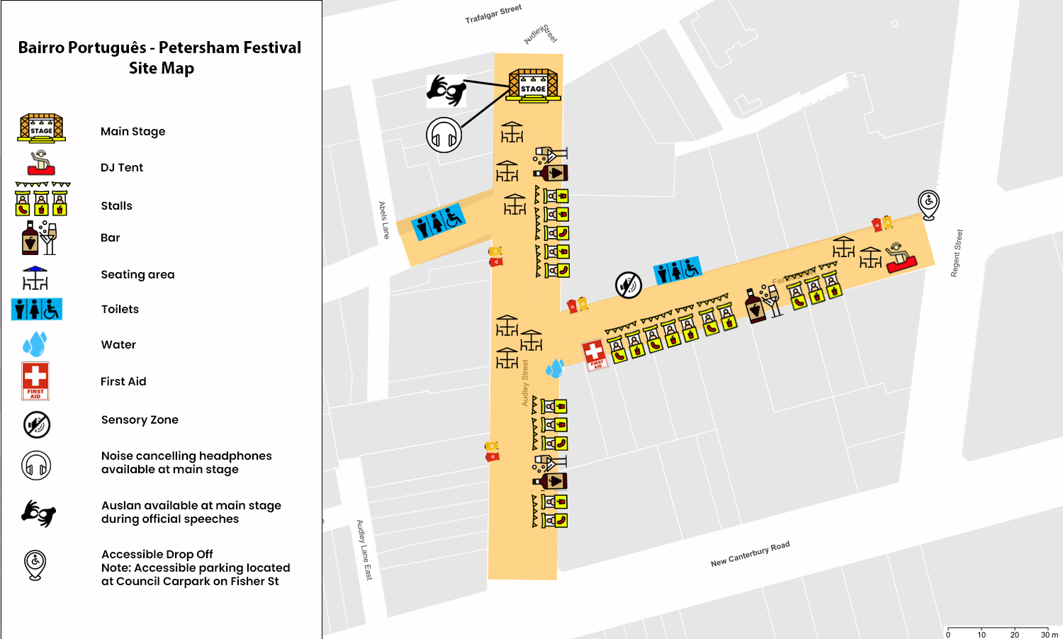 Map of Audley and Fisher St Petersham