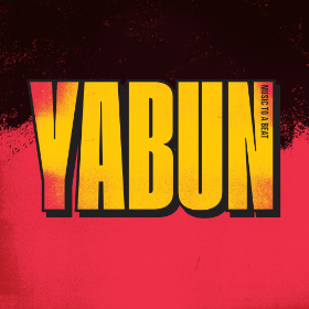 Red and black tinted square with yellow text in the centre that reads 'Yabun'