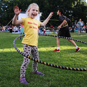 Girl with a hulla hoop