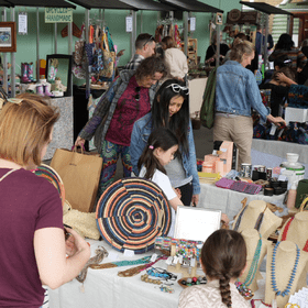 People browsing at a market