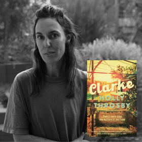 Holly Throsby with book Clarke