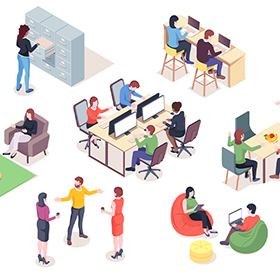 Illustration of office workers_