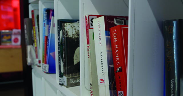 Books on a shelf