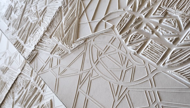 Textured geometric plaster print
