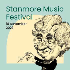 Characture illustration of musician of Richard Gill Ao conducting a band
