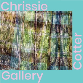 Photo of what looks like a digital pixealation of greenery, the image in imbeded in a box that reads Chrissie Citter Gallery