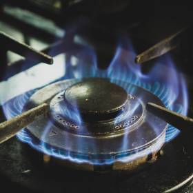 Close up image of gas cooker stove