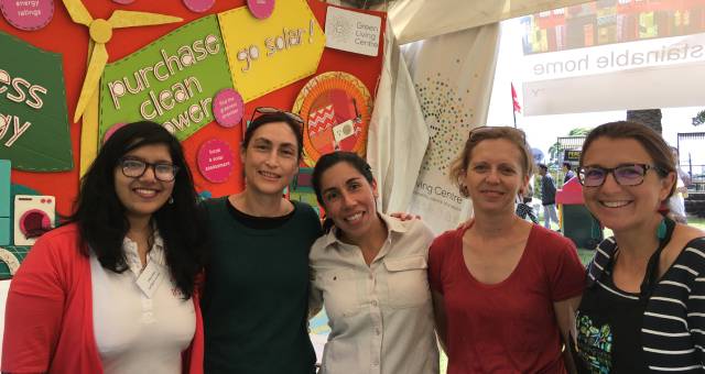 Five women in a tent