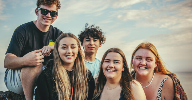 Group of young people smiling