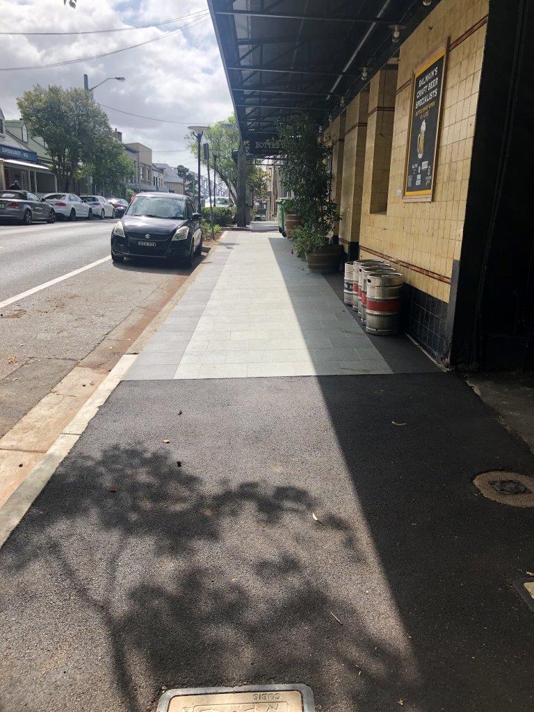 Balmain East - Darling Street - Pub showing new pavement