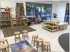 Globe internal fitout room showing desks and reading area