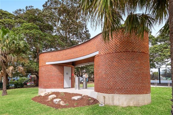 Toilet block from garden side