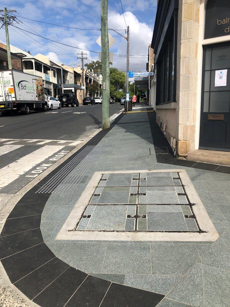 Balmain East - Looking West block Duke to Nicholas pavement  showing new pavement