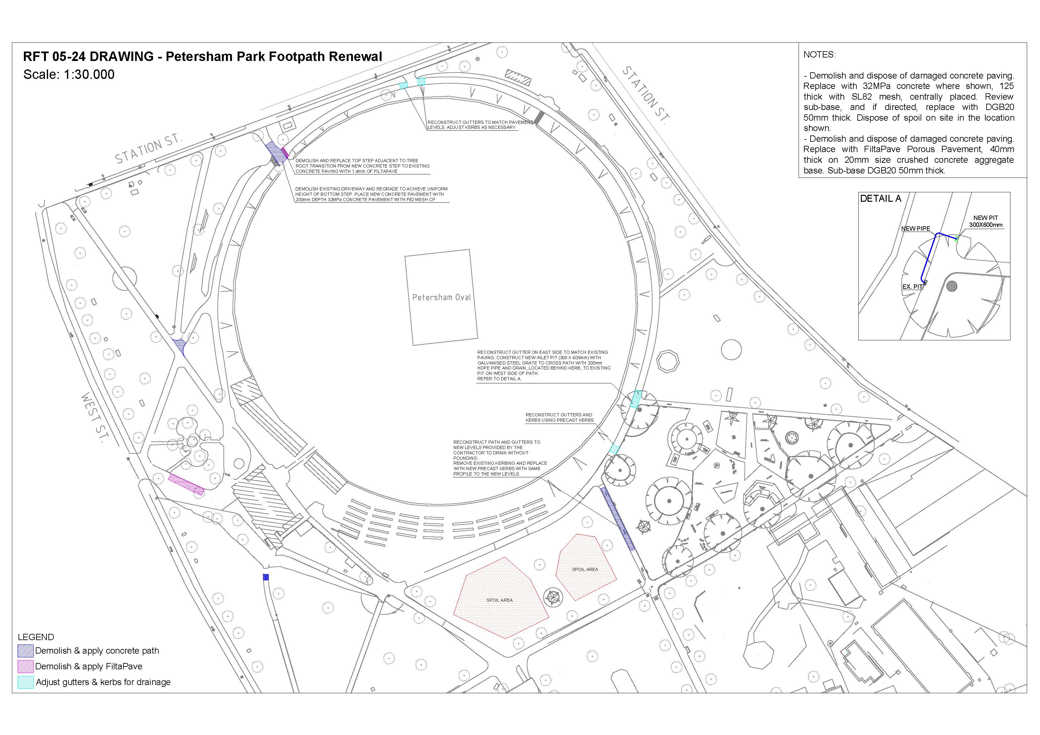 RFQ 05-24 Drawing 2 - Petersham Park Footpath Renewal