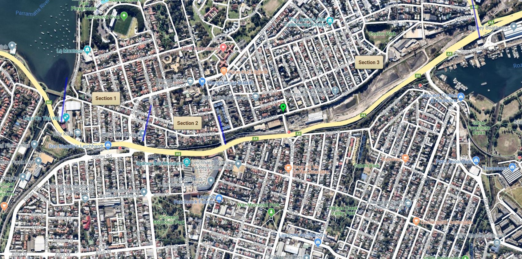 Route D3 Iron Cove to Anzac Bridge, Rozelle Regional Cycleway- Scope of works