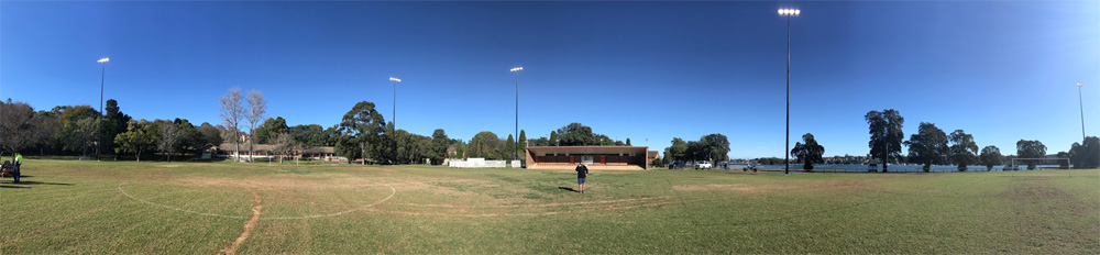 Waterfront Drive sporting ground panorama