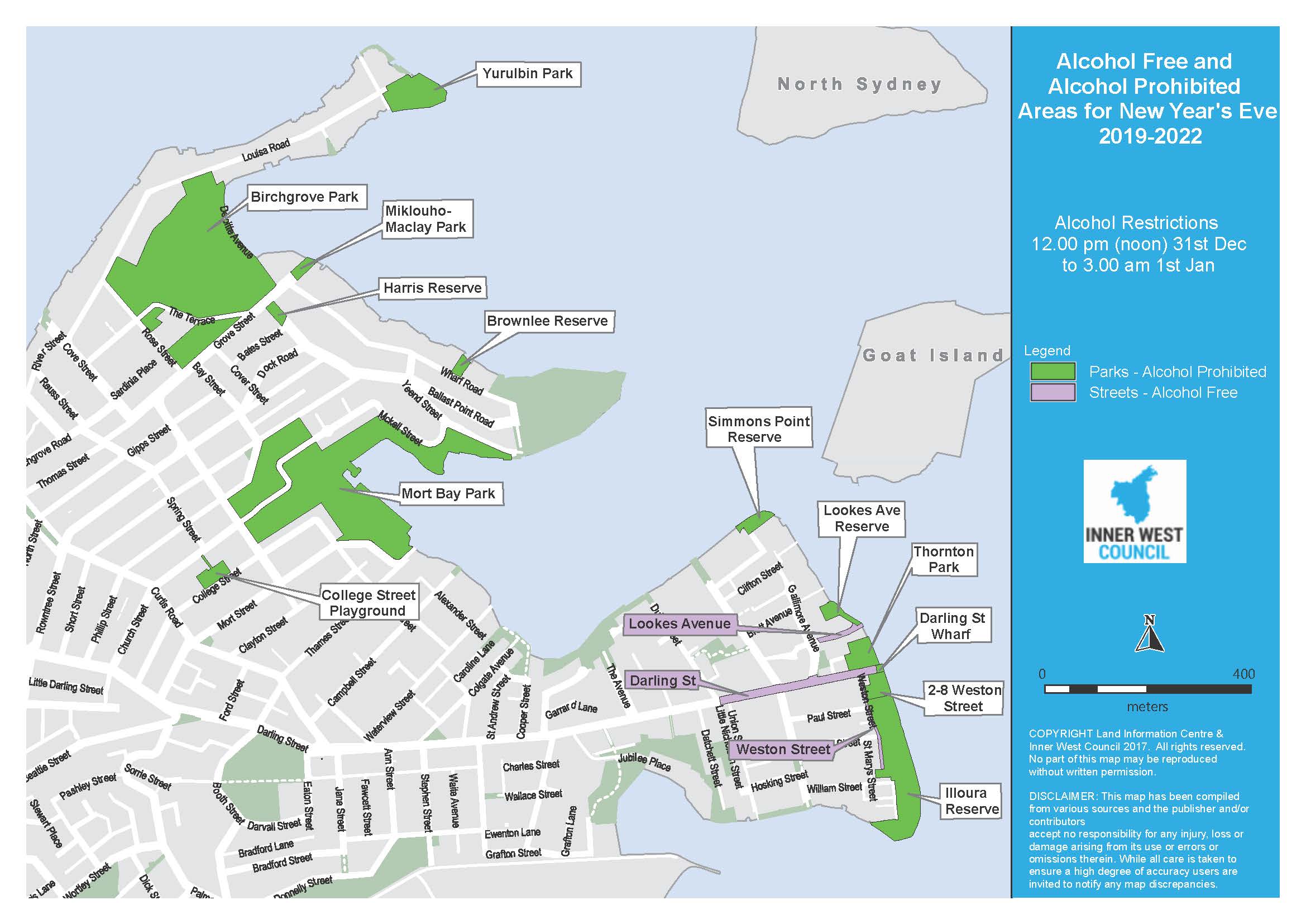 NYE Alcohol Free Map