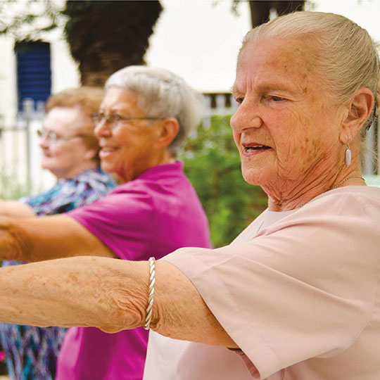 Seniors doing Tai Chi