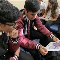 Students working together in visioning session for Eastern Catchment Tempe area