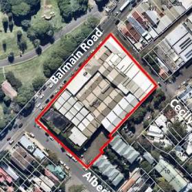 Aerial view of the Balmain site