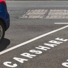 Road with car share markings