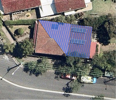 Solar panels - Corner property - Aerial view