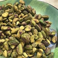 Close up of pistachio nuts hulled