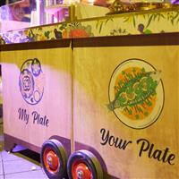My plate Your Plate cart details of wheels and cart