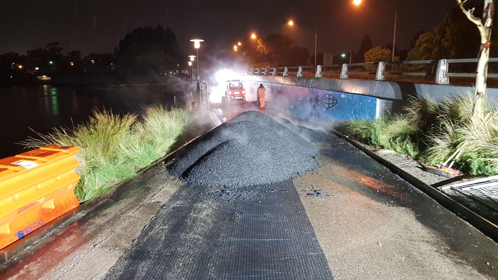 Bay Run asphalting night works January 2023