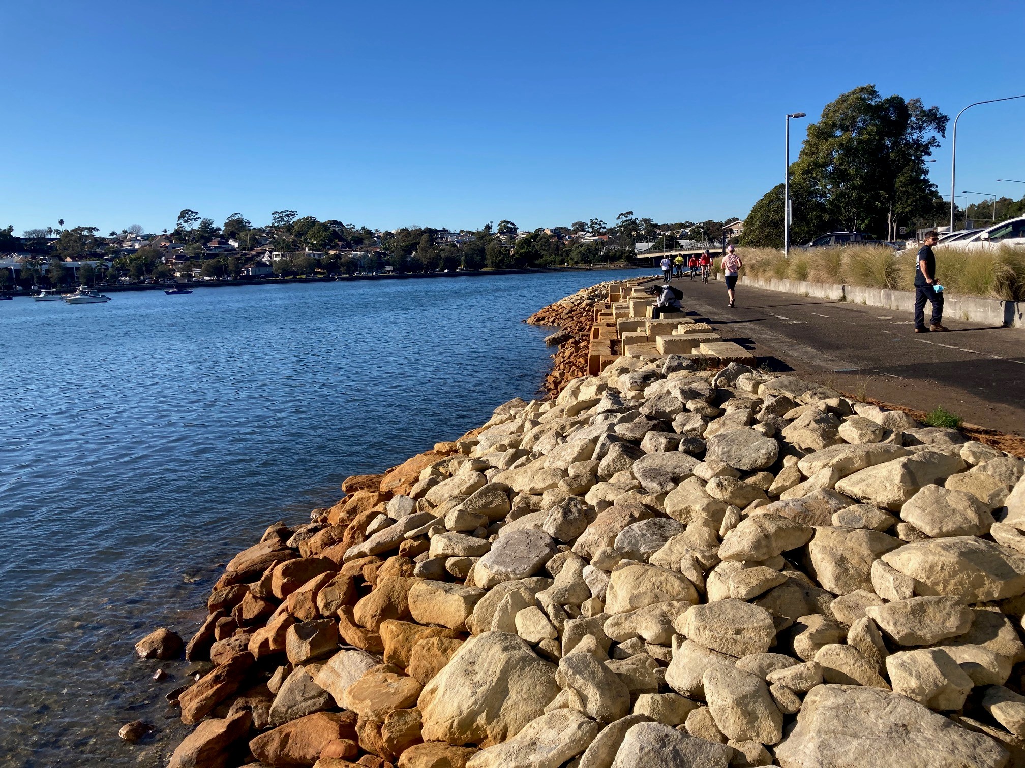 Dobroyd Point Seawall with new sandstone steps