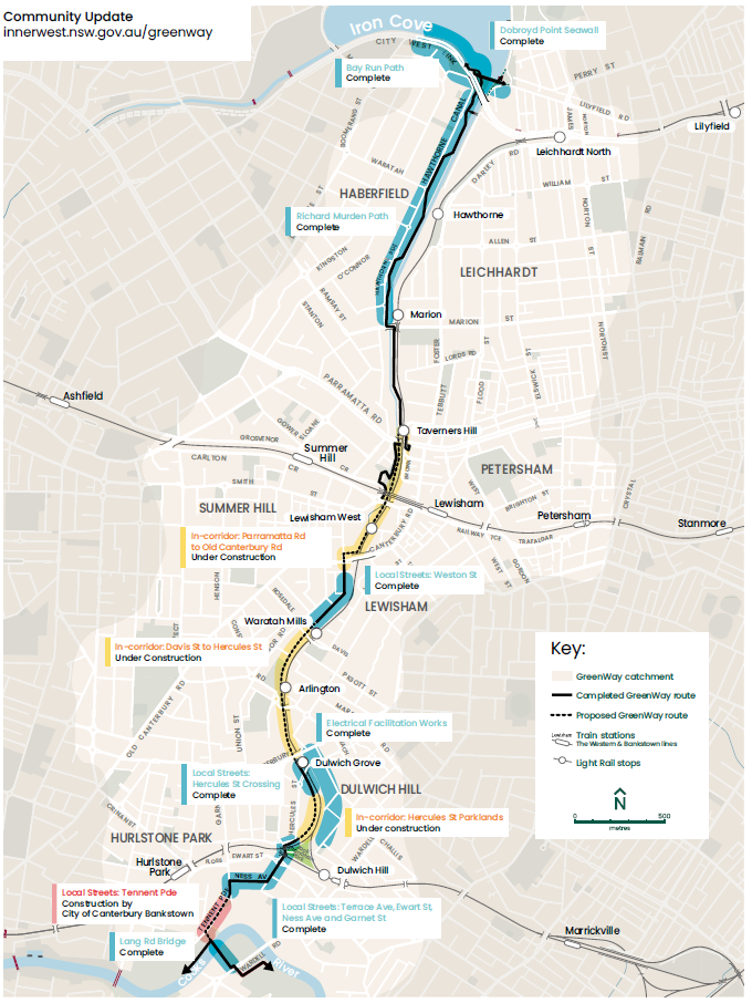 GreenWay construction progress map