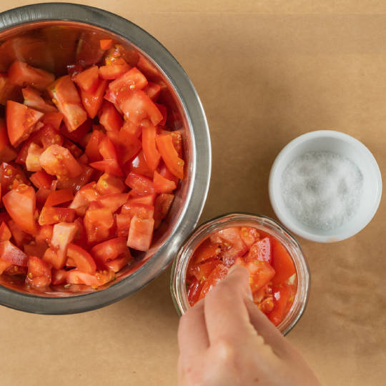 Easy fermented raw tomatoe sauce step 2