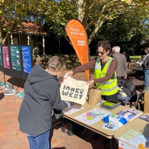 Staff serving customers at a pop-up service desk