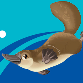 A cartoon of a platypus