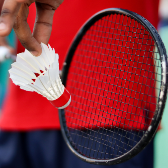 Badminton racquet and shuttlecock