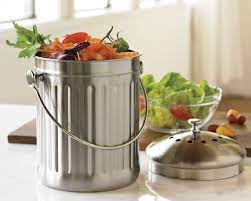 stainless steel benchtop bin for food scraps