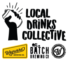 Graphic logo with bold text Local Drinks Collective