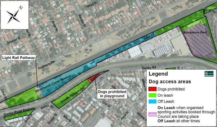 Hawthorne dogs map